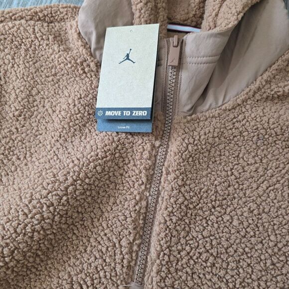 Air Jordan Flight Sherpa 1/2 Zip Pullover Hoodie Men's Size Large L FV7452-223 - Picture 8 of 13